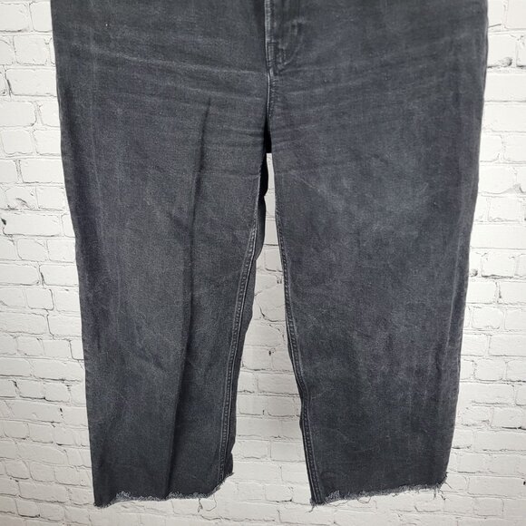 Everlane Black Denim Organic Cotton The Highway Jean Cropped Cut Off 30x22 - Picture 6 of 12